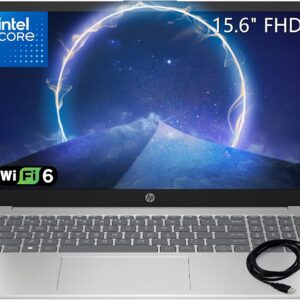 HP 15.6″ FHD Laptop 2026 Notebook for Students & Remote Work, Intel N100, 16GB RAM, 1TB SSD, Lightweight, Long Battery Life, Wi-Fi 6, Office 365, Win 11 Home, Moonlight Silver, Type-C RJ45