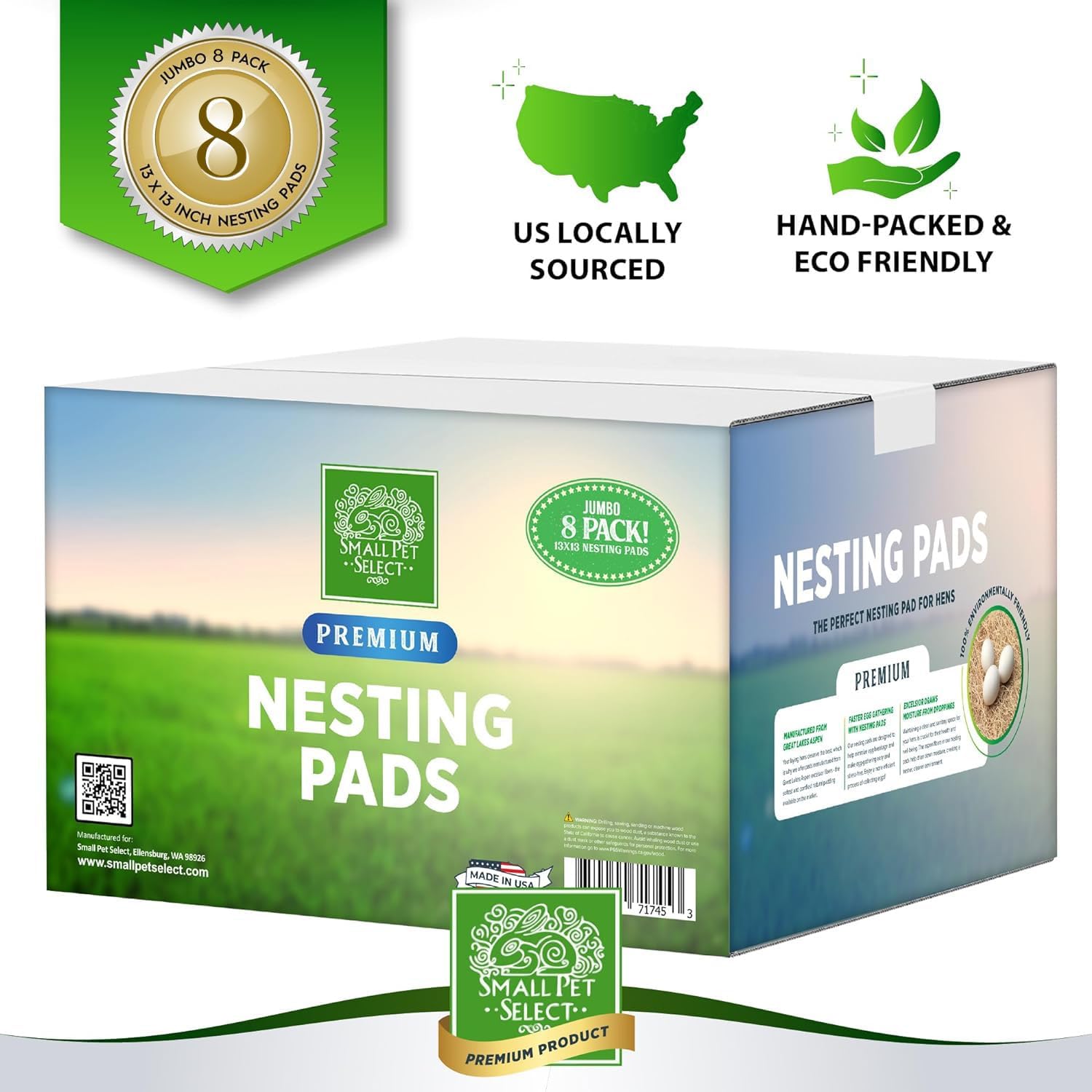 Small Pet Select - Chicken Nesting Pads (8-Pack), 13x13, for Hens, Fits Most Nesting Boxes, Chicken Coop Nest Liners - Image 4