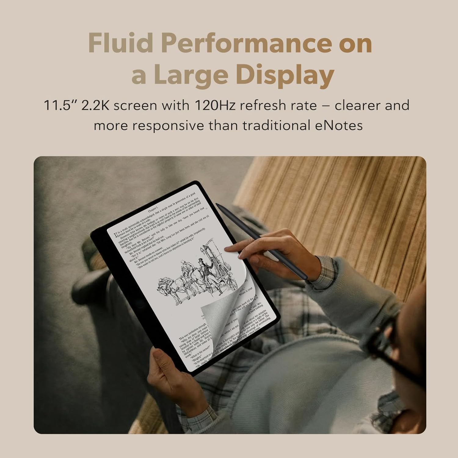 TCL Note A1 NXTPAPER Paper Tablet, Digital Notebook with Pen & Flip Case, 11.5” 2.2K 120Hz Paper-Like Display, 8GB+256GB, AI Tools, 8000mAh Battery, Android 15, Tablet for Work, Study & Creativity - Image 5