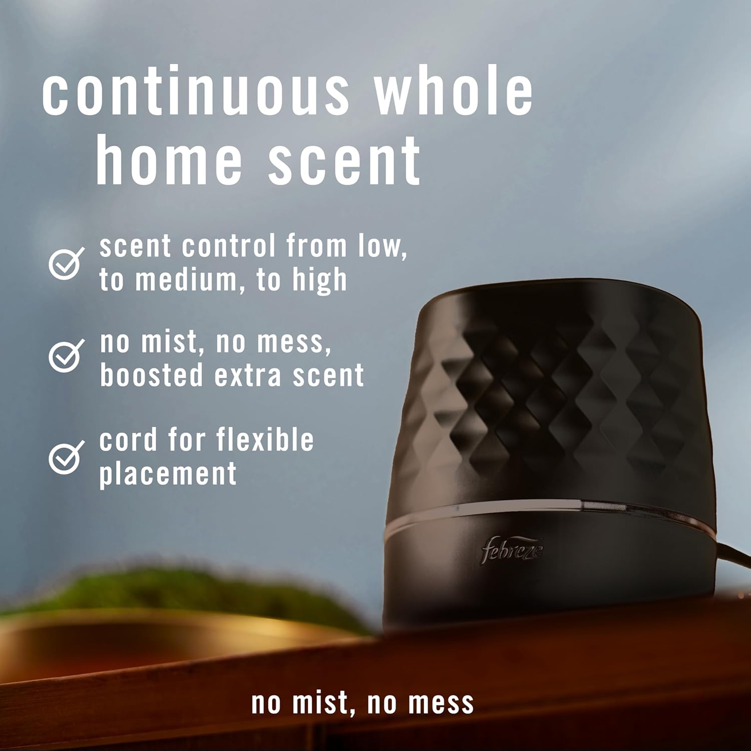 Febreze Plug Scent Booster in Black, Continuous Scent Device Oil Diffuser, Compatible with Febreze Air Freshener Plug in Refills - Refills not Included - Image 3