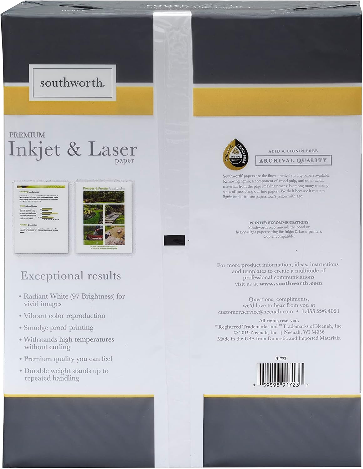 Southworth Inkjet & Laser Printer Paper, 8.5" x 11", 28 lb., Radiant White, 550 Sheets (91723-01) - Image 2
