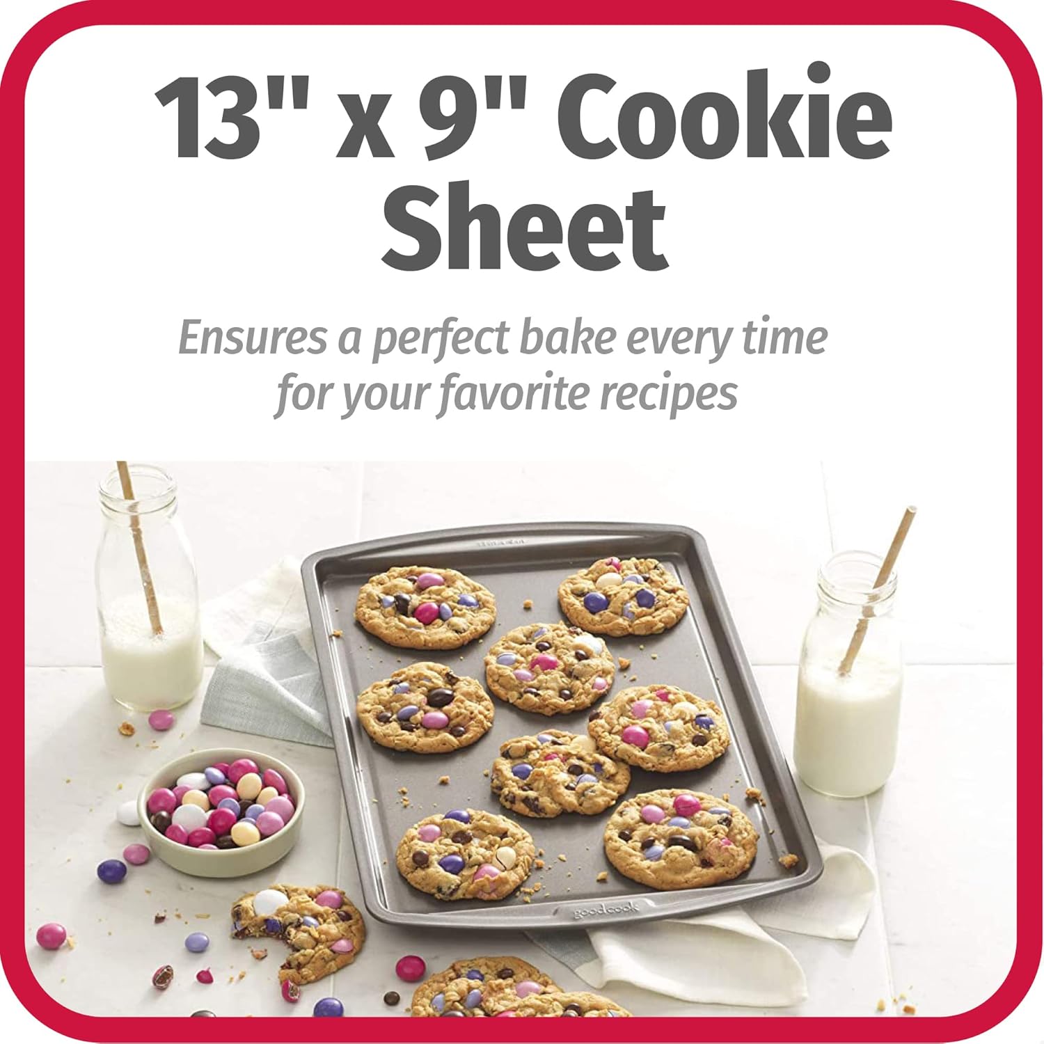 GoodCook Everyday Baking Sheet with Carbon Steel Construction & Scratch-Resistant Metal-Utensil Safe Nonstick , 9 x 13-Inch - Image 7