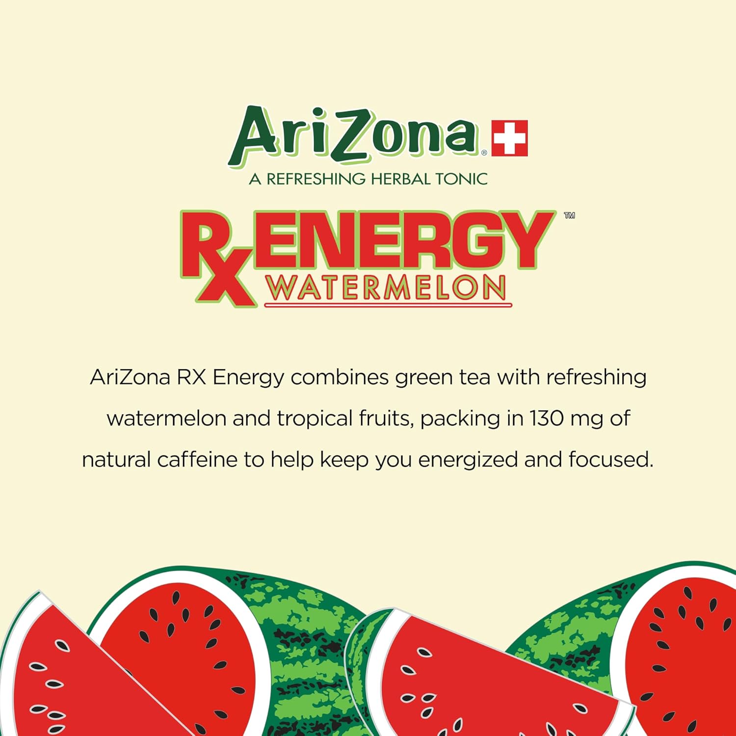 AriZona Rx Energy Watermelon Herbal Tonic - Big Can, 22 Fl Oz (12 Pack) - Image 6