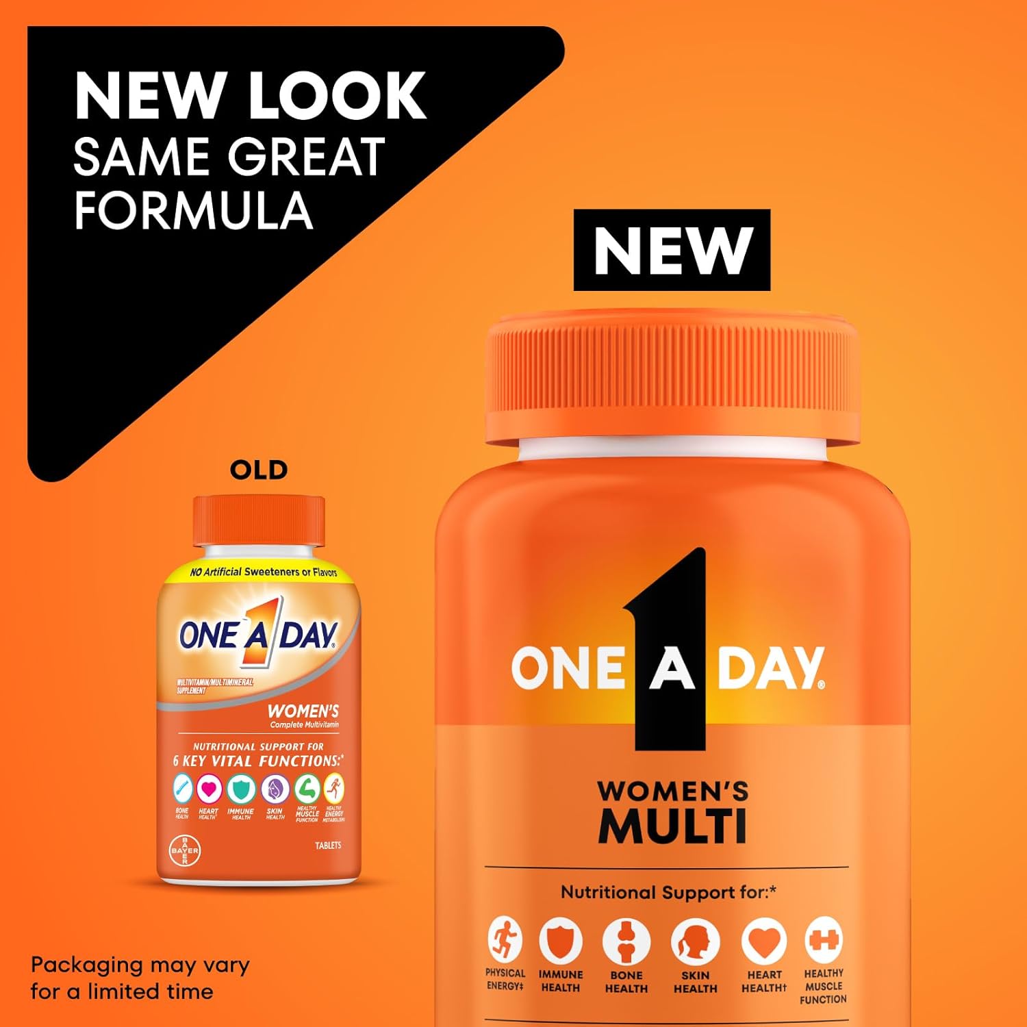 One A Day Multivitamin for Women- Daily Vitamins for Woman with Biotin, Calcium, Folic Acid, Iron & Zinc, Complete Women’s Vitamins, 200 Ct (Packaging May Vary) - Image 2