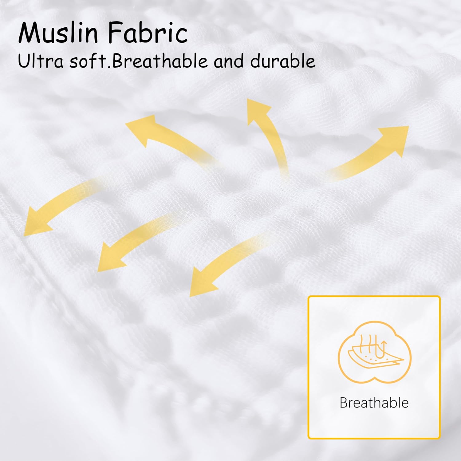 Lovely Care 12 Pack Muslin Burp Cloths 100% Cotton Muslin Cloths Large 20''x10'' Extra Soft and Absorbent Baby Burping Cloth - White - Image 7