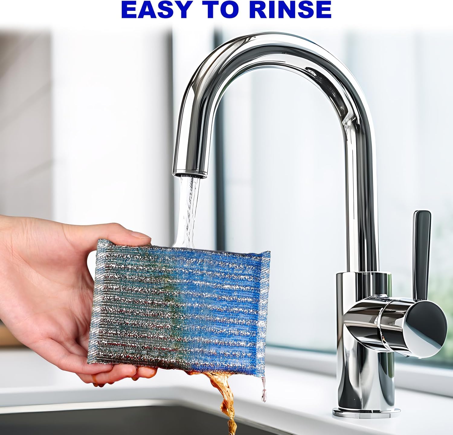 Premium 8-Pad Sponges Kitchen - Upgraded Dish Sponge, Scrubber, Brush, Ideal for Dishes, Pots, Sink - Image 8