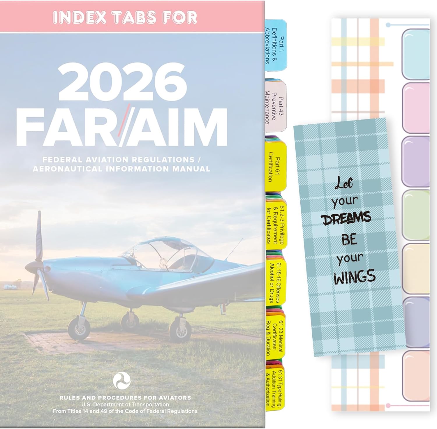 Upgraded Tabs for 2026 FAR/AIM (with Page Numbers) and FAA for Private Pilot - VFR - 80 Tabs in Total with 12 Blank Index Tabs (Book Not in) - Image 2