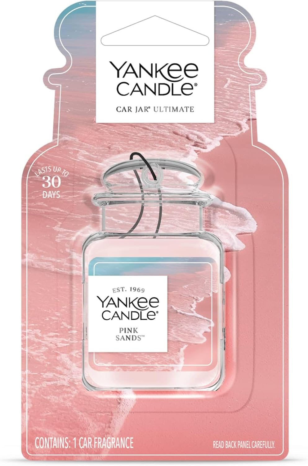 Yankee Candle Car Jar Ultimate Hanging Air Freshener, Pink Sands, Up to 30 Days Odor Neutralization - Image 5
