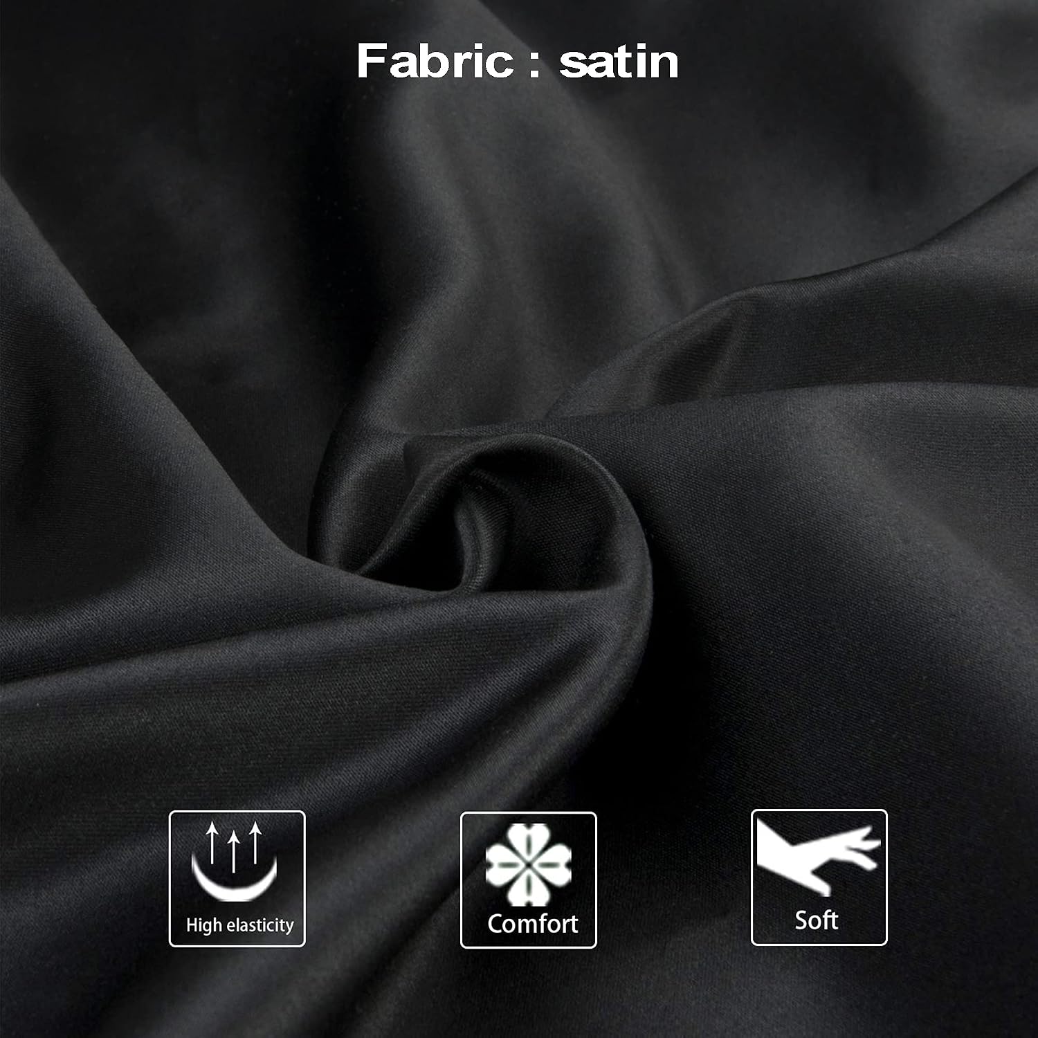 NTBAY Zippered Satin Pillow Cases for Hair and Skin, Luxury King Hidden Zipper Pillowcases Set of 2, 20x36 Inches, Black - Image 3
