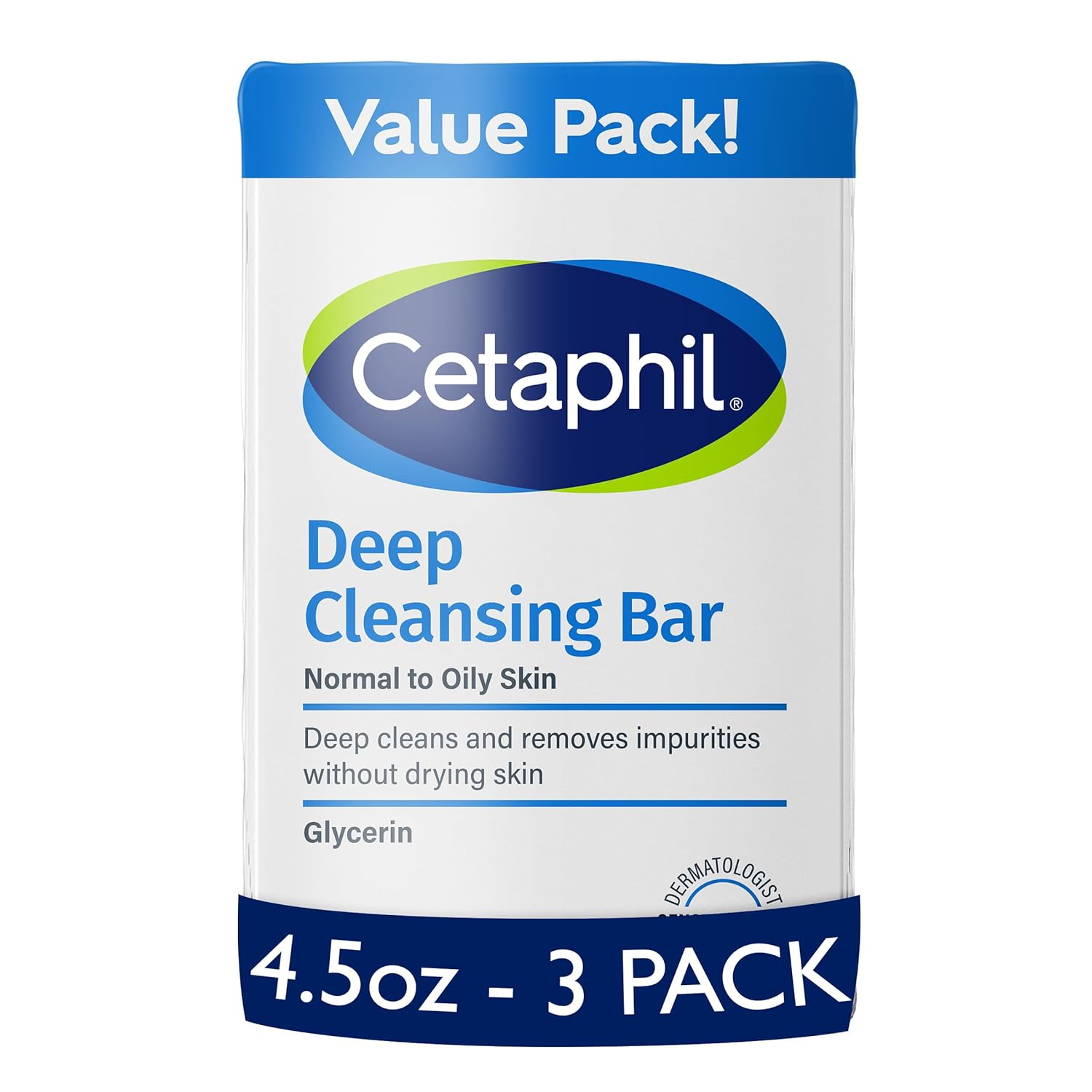 Cetaphil Bar Soap, Deep Cleansing Face and Body Bar, Pack of 3, For Dry to Normal, Sensitive Skin, Soap Free, Hypoallergenic, Paraben Free, Fragrance Free, Removes Makeup, Dirt and Oil - Image 2