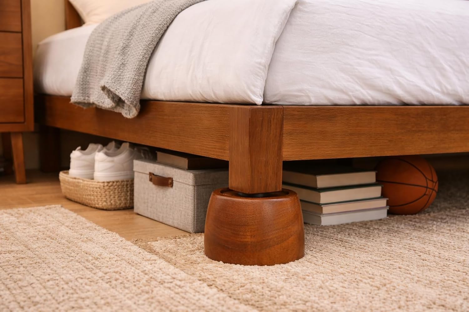T one Wooden Bed risers (No-Plastic)| Furniture risers | Table risers | Bed Lifts risers | Couch risers| Heavy Duty Bed Riser | Desk risers for Desk Legs (2 inch) - Image 3