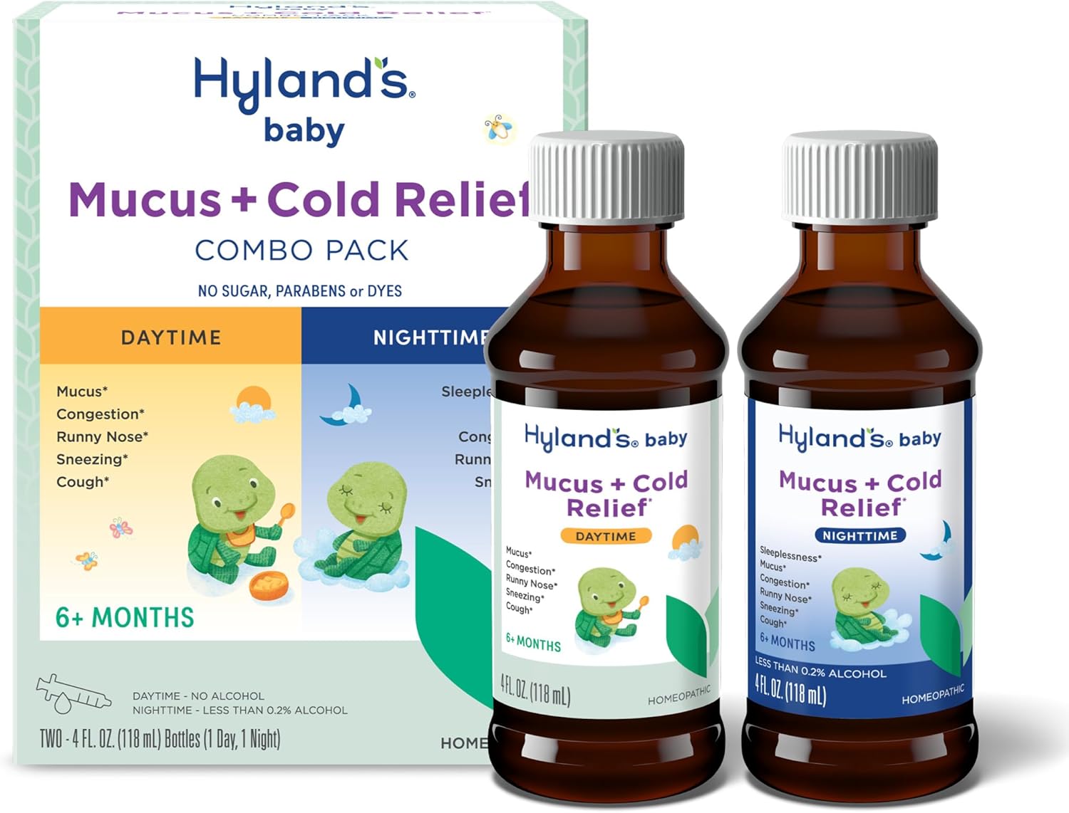 Hyland's Baby Mucus and Cold Relief, Day and Night Value Pack, Infant And Baby Cold Medicine, Decongestant And Cough Relief, 8 Fl Oz - Image 2