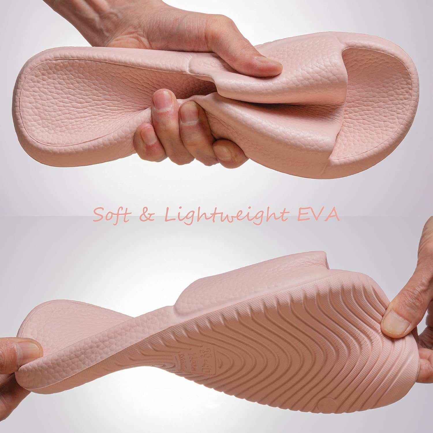Happy Lily Shower Shoes for Women, Non-Slip Shower Slippers Quick-drying Material, Ultra-soft Lightweight Slide Sandals with Simple Style - Image 6
