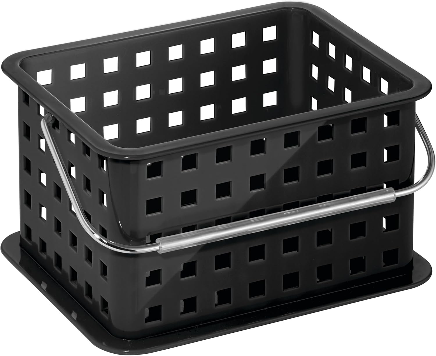 iDesign Plastic Shower Caddy Basket with Handle for Bathroom or College Dorm - Black - Made in USA - Image 9