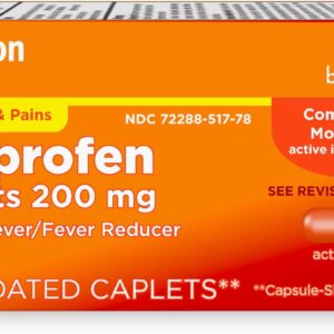 Amazon Basic Care Ibuprofen Tablets, 200 mg, Pain Reliever/Fever Reducer for Headache, Backache, Menstrual Pain and Body Aches, 100 Count