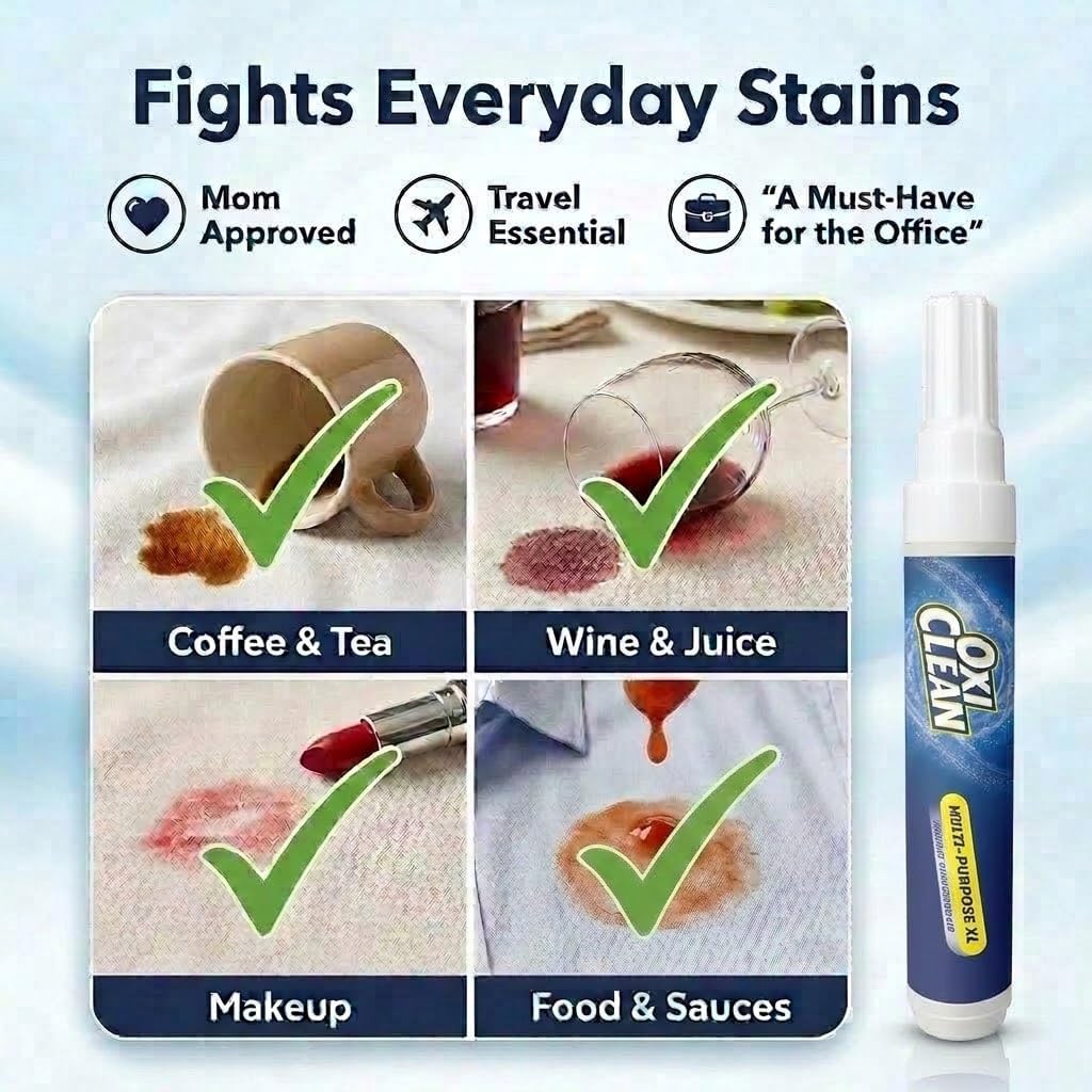 OxiClean On The Go Stain Remover Pen, 0.74 Fl Oz – Instant Travel Stain Cleaner for Clothes, Food, Wine, Coffee, Makeup, Portable & Easy Use - Image 9