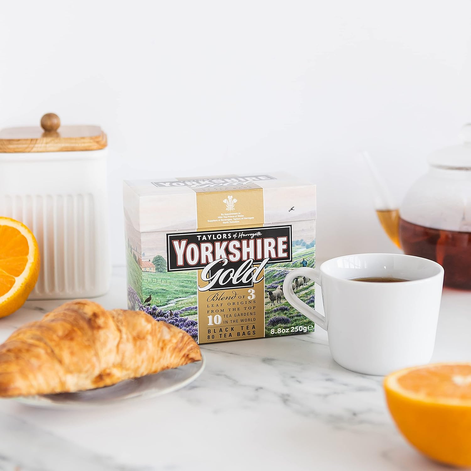 Yorkshire Tea, Gold, Pillow Tea Bags, 80 Count (Pack of 1), Premium Blend, Rich, Smooth, and Satisfying, Classic British Breakfast Blend, Caffeinated, Enjoy Hot or Iced, 80 Teabags - Image 3