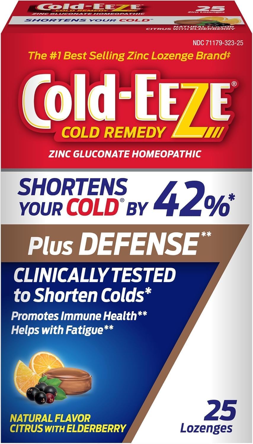 COLD-EEZE Plus Defense Natural Citrus with Elderberry Zinc Lozenges, Homeopathic Cold Remedy, Shortens Common Cold Symptoms, Promotes Immune Health with Sambucus Nigra, Echinacea and Rose Hips, 25 Ct - Image 2