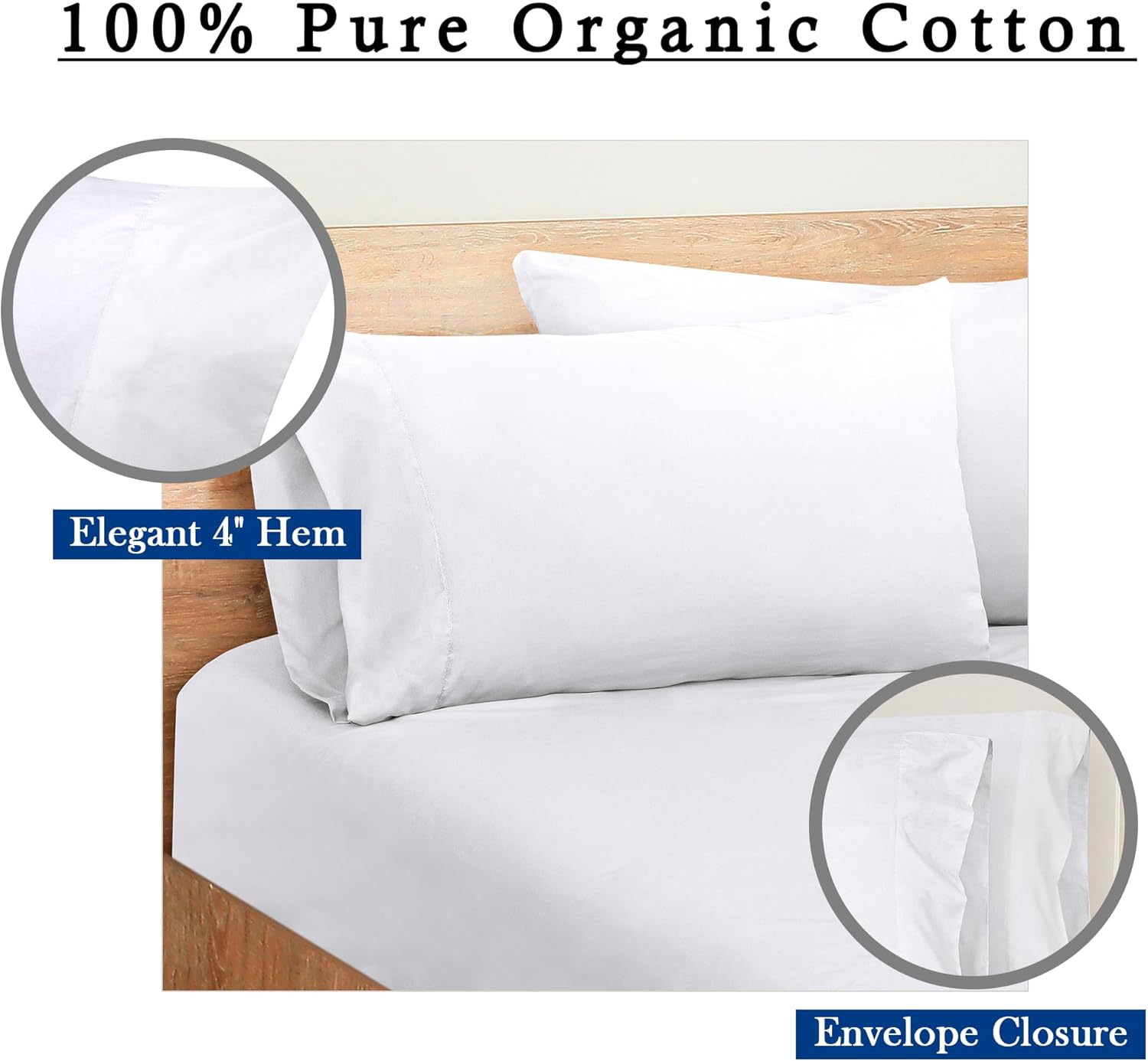 Royale Linens White Cotton Pillow Cases King Size Set of 12 - Bed Pillow Covers - 100% Cotton Pillowcases - Soft & Cooling - Envelope Closure - Hotel Quality Bulk Pillowcases 20" x 40" - Image 5