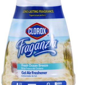 Clorox Fraganzia Cone Gel Air Freshener, Twist Open Adjustable Solid Air Deodorizer for Small Indoor Spaces, Continuous Fresh Ocean Breeze Scent for Bathroom Office Closet Odor Control, 6 Oz