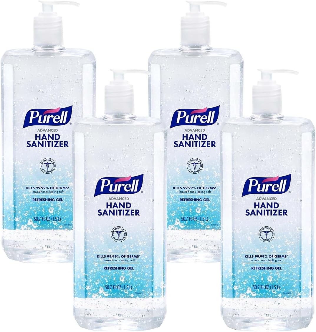 PURELL Advanced Refreshing Gel Hand Sanitizer, Clean Scent, 1.5 L Pump Bottle, 4/Carton - Image 2