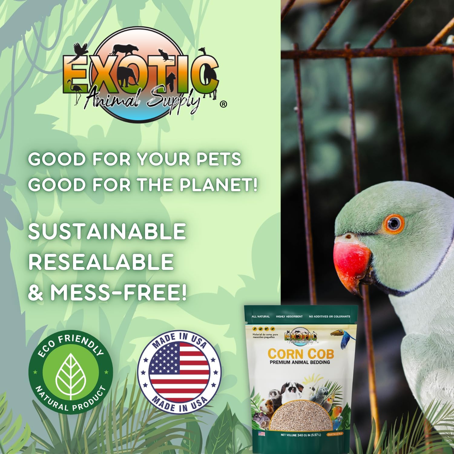 Natural Corn Cob Bedding, Corn Cob Litter, Dust-Free, Birds and Small Animals, ~10 lbs (690 CU in) - Image 6