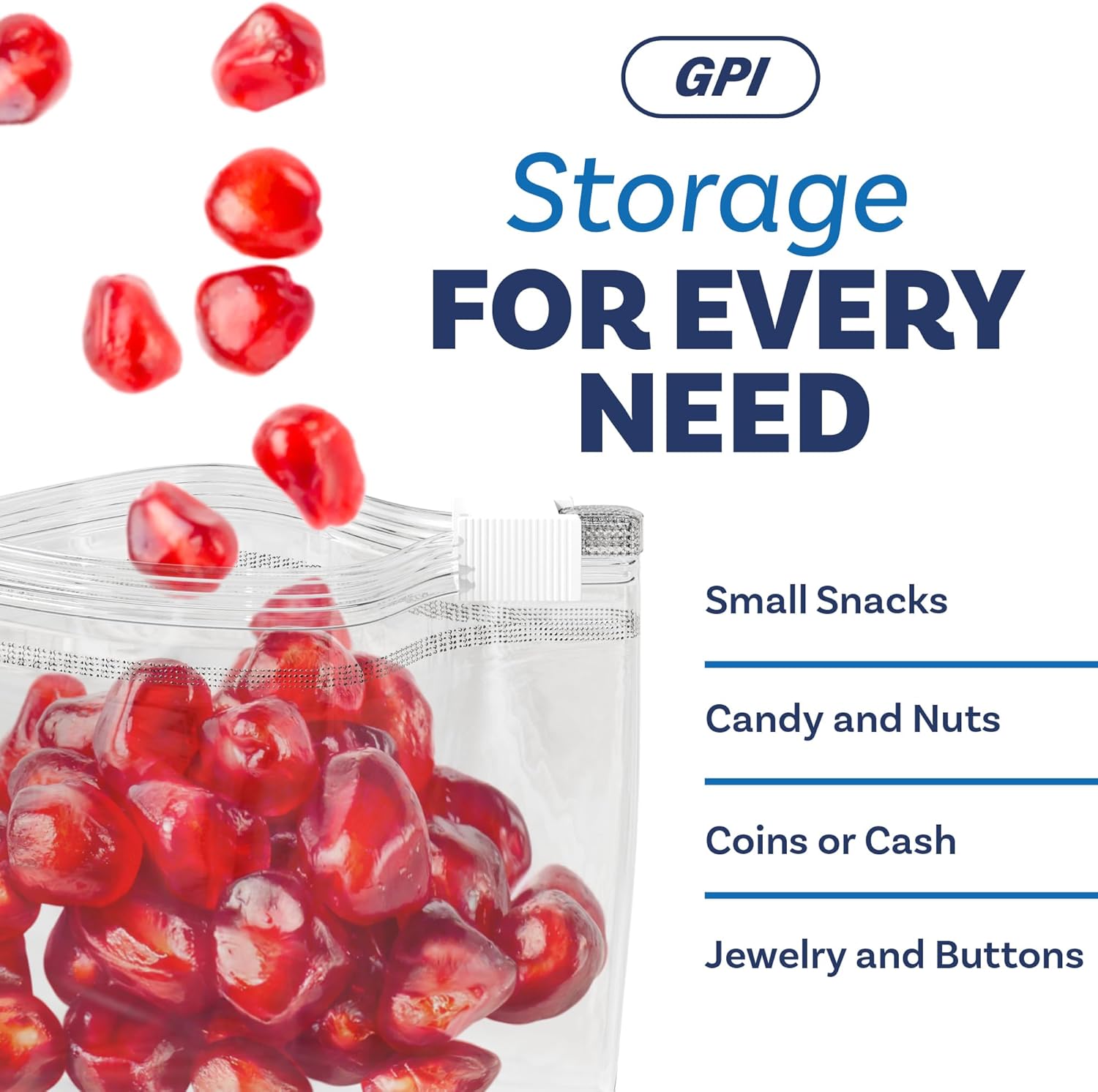 100 Count - Slider Zip Food Storage Snack Bags, 4" x 3" 2 Mil Small, Strong & Durable For Nuts, Candy, Snacks, Seeds, Jewelry & More. GPI - Image 8