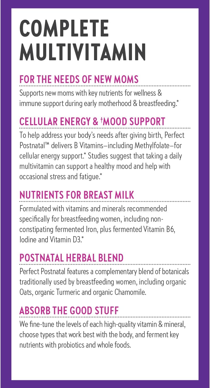 New Chapter, Postnatal Vitamins Lactation Supplement, Complete Multivitamin with Fermented Vitamin D3 + B Vitamins, Made with Organic Vegetables & Herbs, Non-GMO Ingredients, 192 Count - Image 9