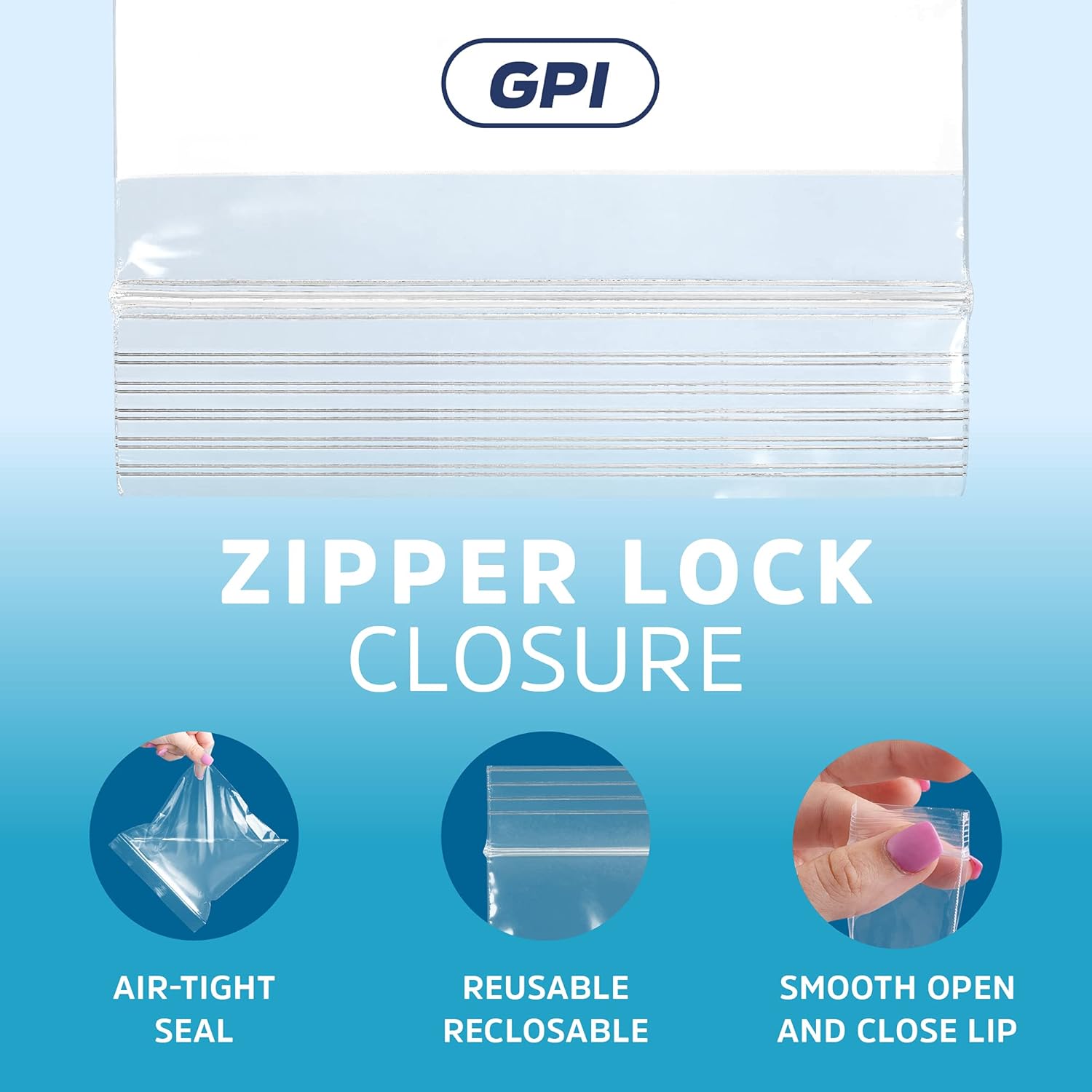 GPI - 6" x 9" - Bulk Pack of 100, 4 Mil Thick, Heavy Duty, Clear Plastic Reclosable Zip Bags, With Write-on White Block for Labeling, Strong & Durable Poly Baggies With Resealable Zipper Top Lock. - Image 5