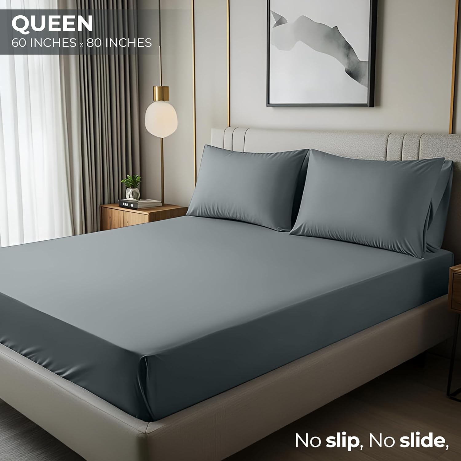 Utopia Bedding Queen Fitted Sheet - Bottom Sheet - Deep Pocket - Soft Microfiber - Shrinkage and Fade Resistant - Easy Care -1 Fitted Sheet Only (Grey) - Image 3