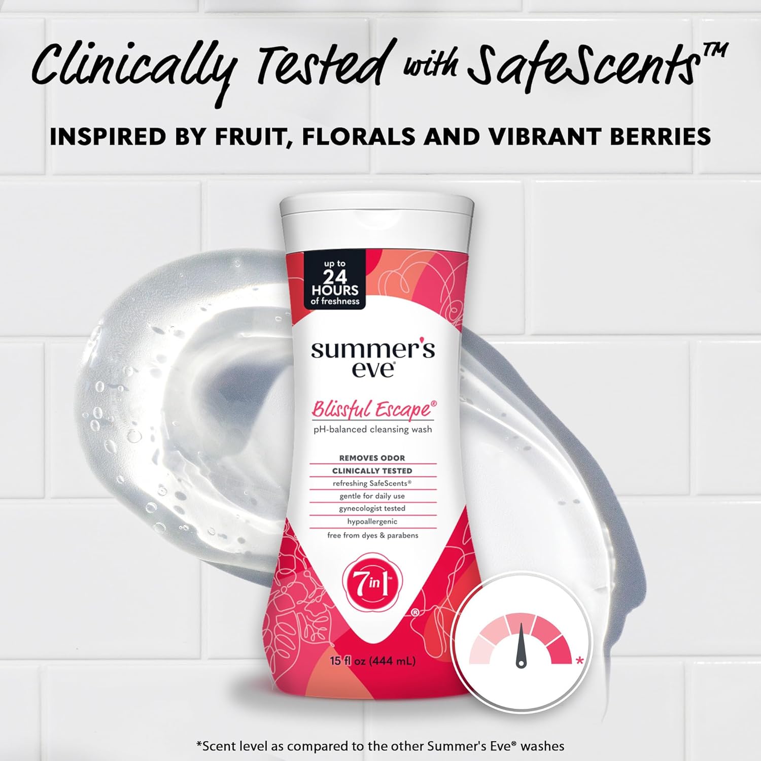 Summer's Eve Blissful Escape Daily Refreshing All Over Feminine Body Wash, Removes Odor, Feminine Wash pH Balanced, 15 Fl Oz (Pack of 3) - Image 5