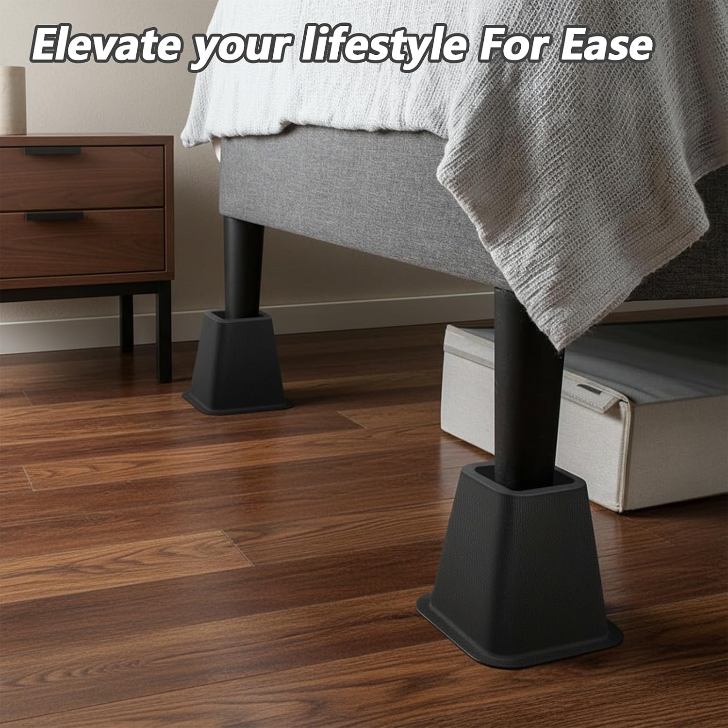 8 Pack 6 Inch Heavy Duty Bed Risers,Furniture Risers Stackable Black Couch Riser for Sofa, Chair, Cabinet, Desk, Supports up to 2200 Lbs per Leg - Image 5