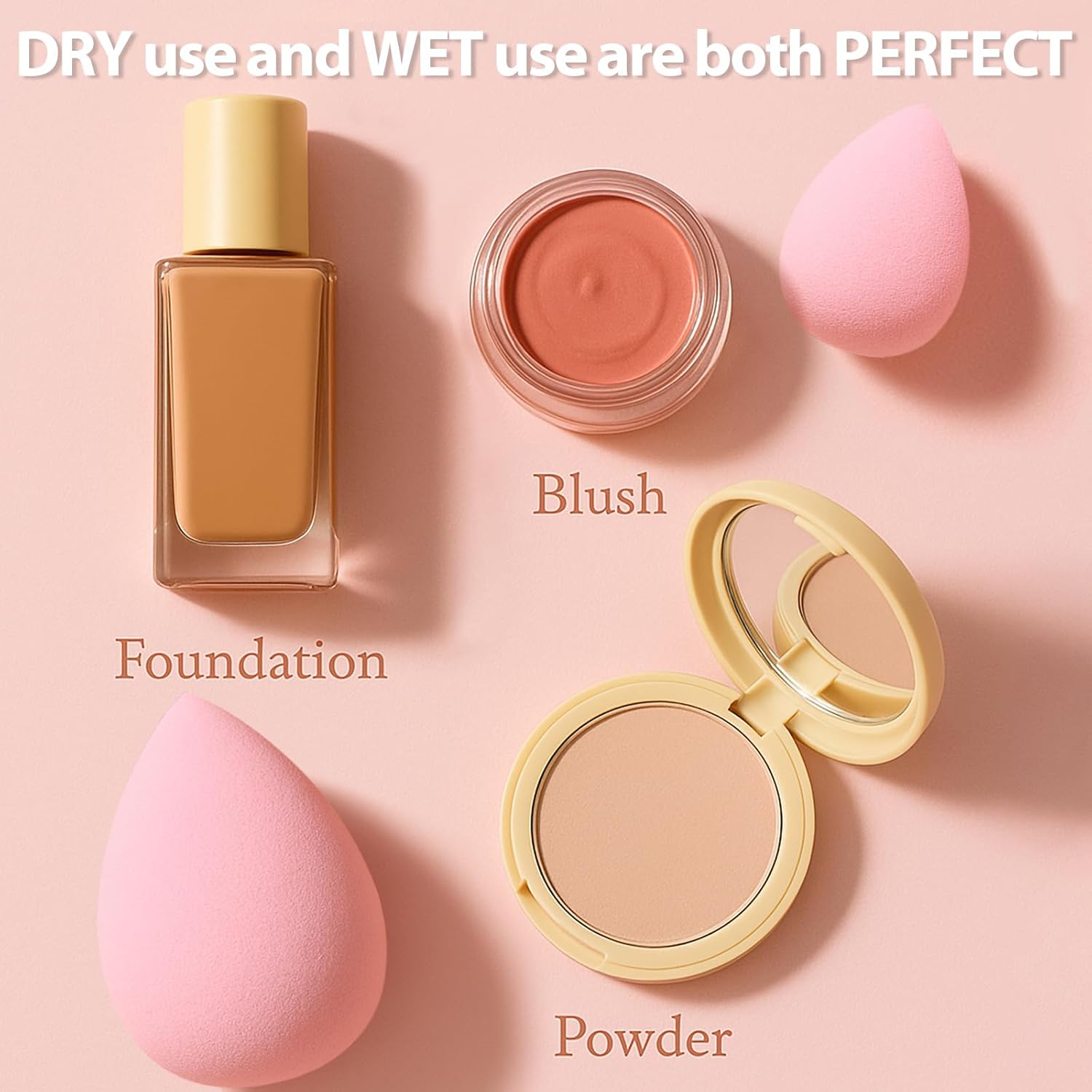 Makeup Sponge Set Foonbe Blender Sponges 7 Pcs for Liquid, Cream, and Powder, Latex Free, Multi colored Beauty Sponges with 1 Mini Sponge, Vegan & Cruelty-Free - Image 4