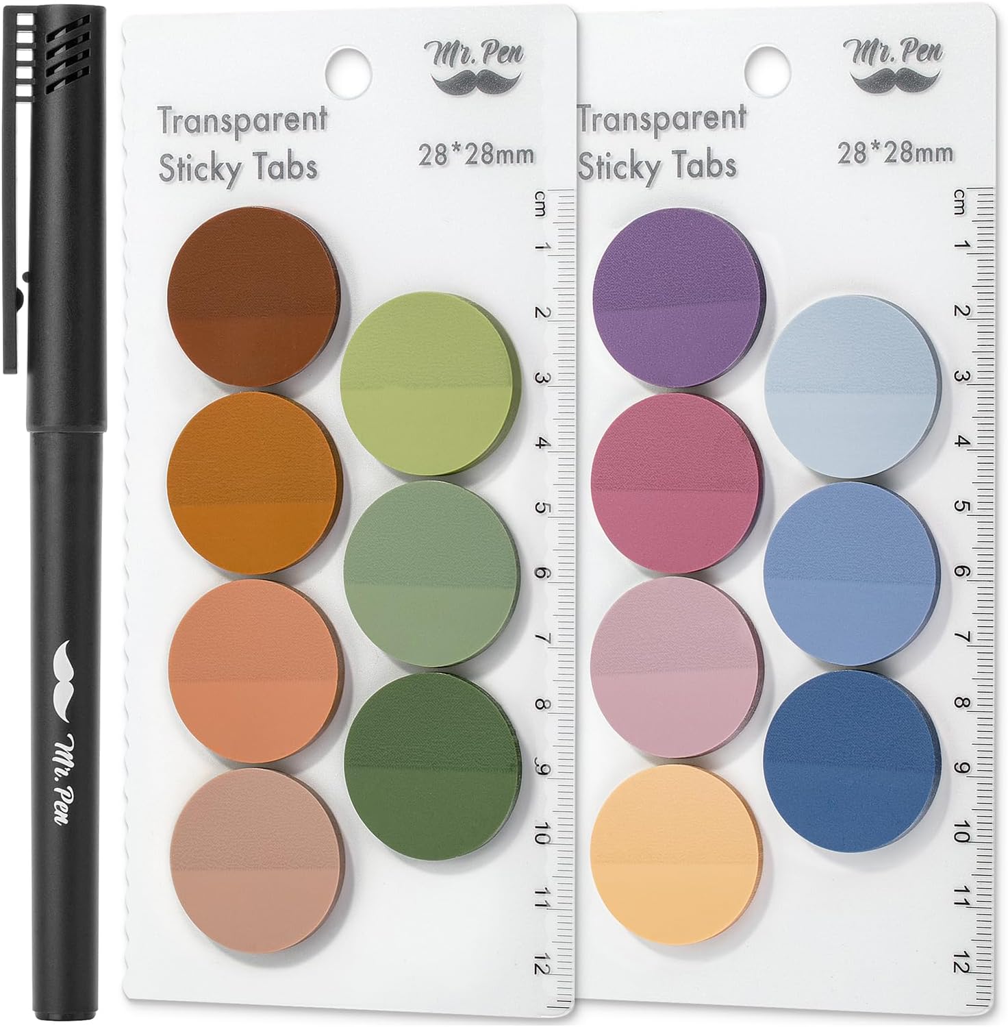 Mr. Pen- Round Transparent Sticky Notes, 1.1” Diameter, 14 Pads, 560 Sheets, Colorful, Water-Resistant See-Through Sticky Notes & Fineliner, Smooth Writing, Note Tabs for Bible Journaling, Studying - Image 2