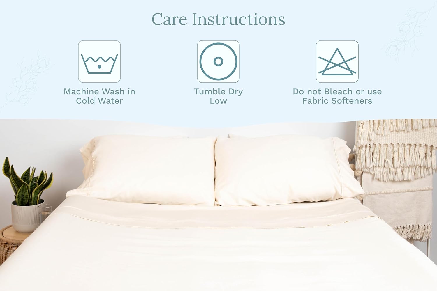 Organic Cotton Standard Size Pillowcases - Off-White, GOTS Certified, 400 Thread Count, 21"x30", Unbleached, Dye-Free All Natural 100% Cotton Pillow Cases (Off-White, Standard Size - Set of 2) - Image 8