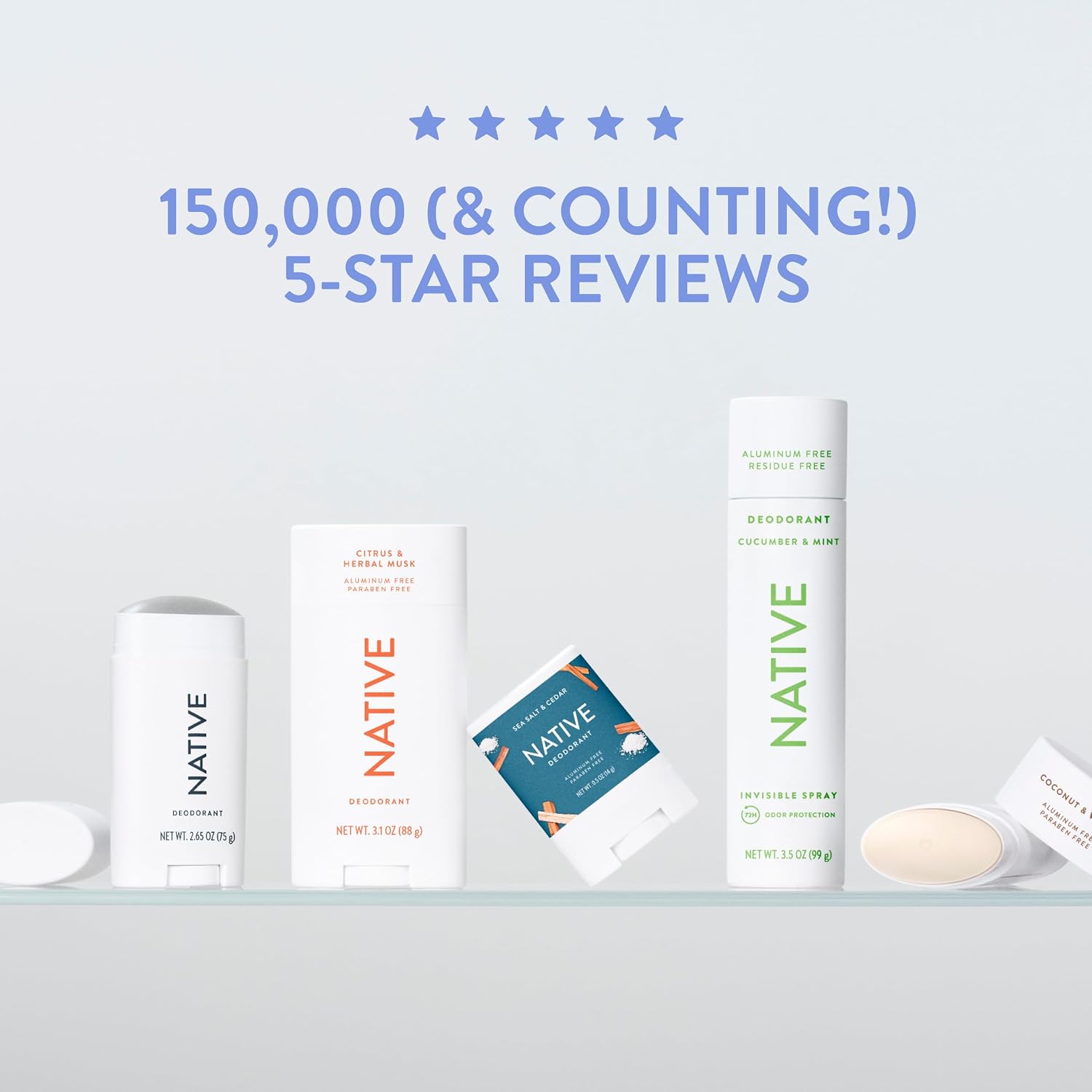 Native Sensitive Deodorant Contains Naturally Derived Ingredients, 72 Hour Odor Control | Deodorant for Women & Men, Aluminum Free with Baking Soda, Coconut Oil and Shea Butter, Cotton & Lily - Image 9