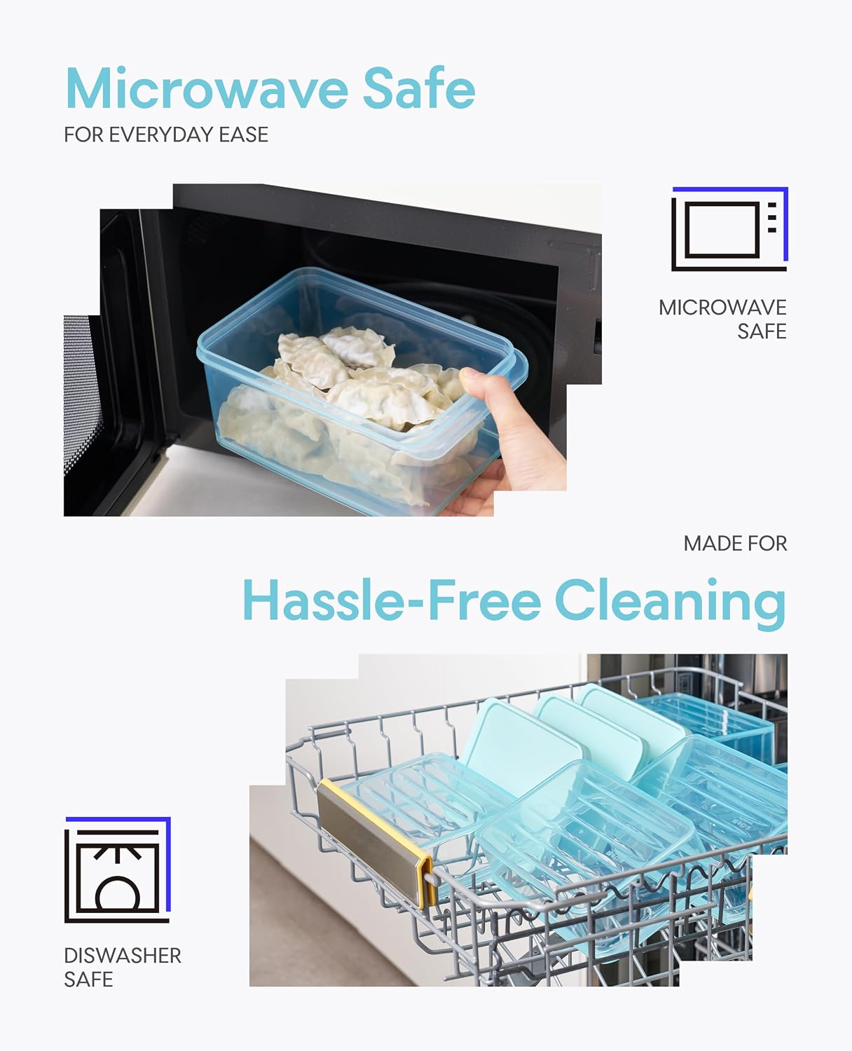 LocknLock Freezer Fit Plastic Freezer Containers | Airtight Stackable Food Storage for Meal Prep | Microwave & Dishwasher Safe | BPA Free Freezer Container with Lid, 1.65L - Image 8