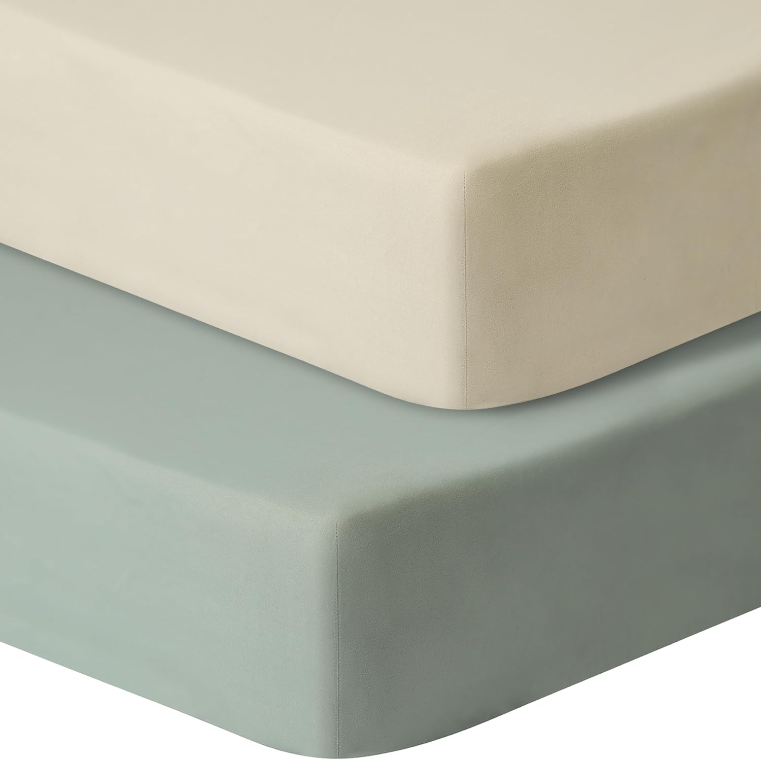 GUNTAIL Baby Crib Sheets for Boys Girls, 2 Pack Fitted Crib Sheet for Standard Crib and Toddler Mattress, Soft Microfiber Baby Sheet 52x28x8in (Brown & Green) - Image 2
