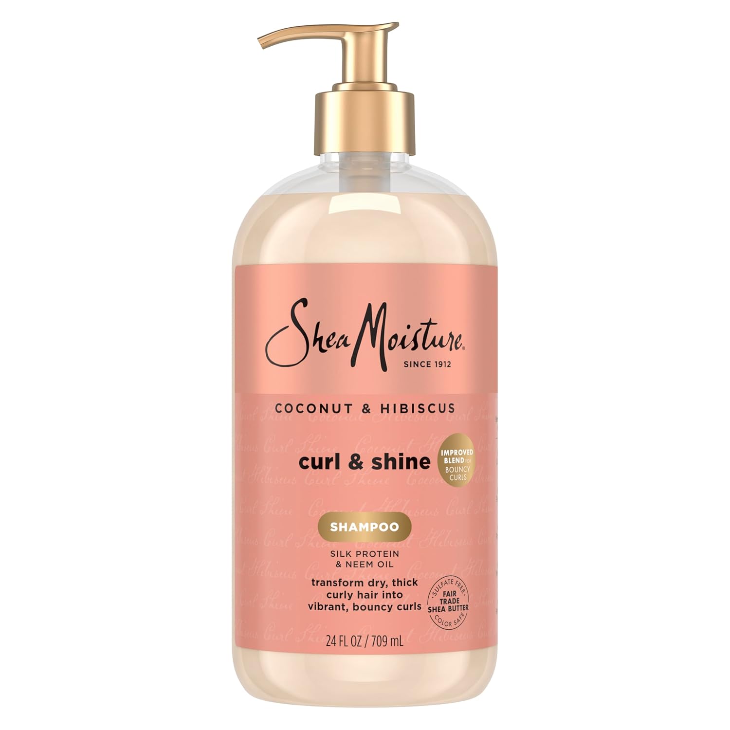 Shea Moisture Shampoo Coconut and Hibiscus, for Thick, Curly Hair, to Cleanse & Hydrate, 24 Fl oz - Image 2