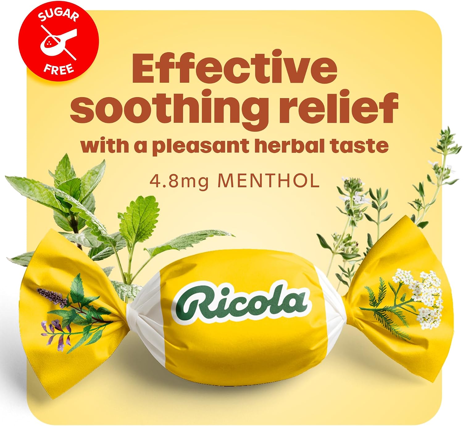Ricola Swiss Herb Sugar Free Cough Drops with Menthol - Cough and Sore Throat Relief - 45 Count - Herbal Throat Lozenges - Image 5