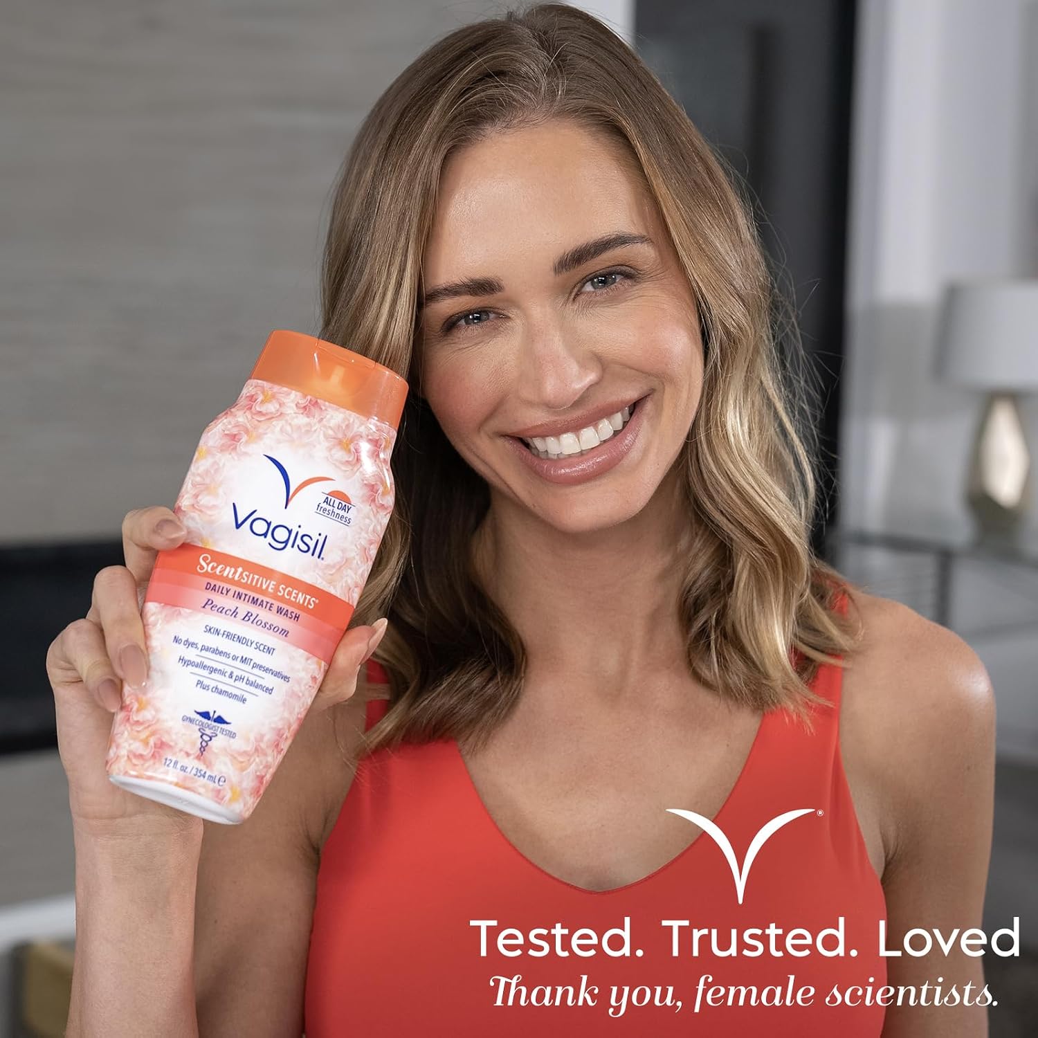 Vagisil Feminine Wash for Intimate Area Hygiene, Scentsitive Scents, pH Balanced and Gynecologist Tested, Peach Blossom, 12 oz (Pack of 1) - Image 6