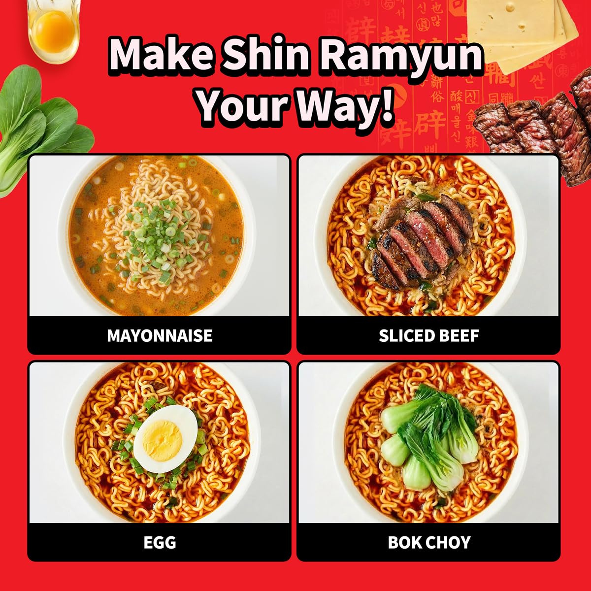 Nongshim Shin Ramyun Bowl Noodles, Spicy Korean Signature Instant Ramyun, Rich Beef Flavored Broth, Quick and Easy, Microwaveable Bowl, 3.03 oz (Pack of 12) - Image 7