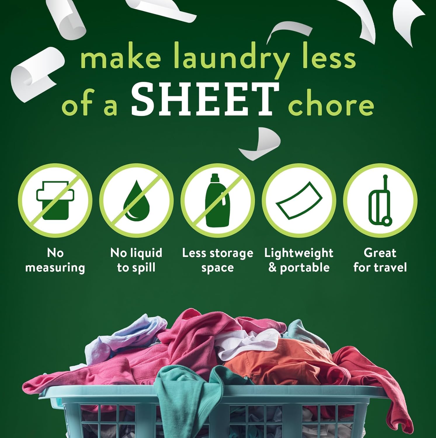 Biokleen Laundry Detergent Sheets (2 PACK) - Free & Clear From Fragrances and Dyes, Hypoallergenic Enzymatic Cleaning - 100 Sheets, 200 Loads - Image 2