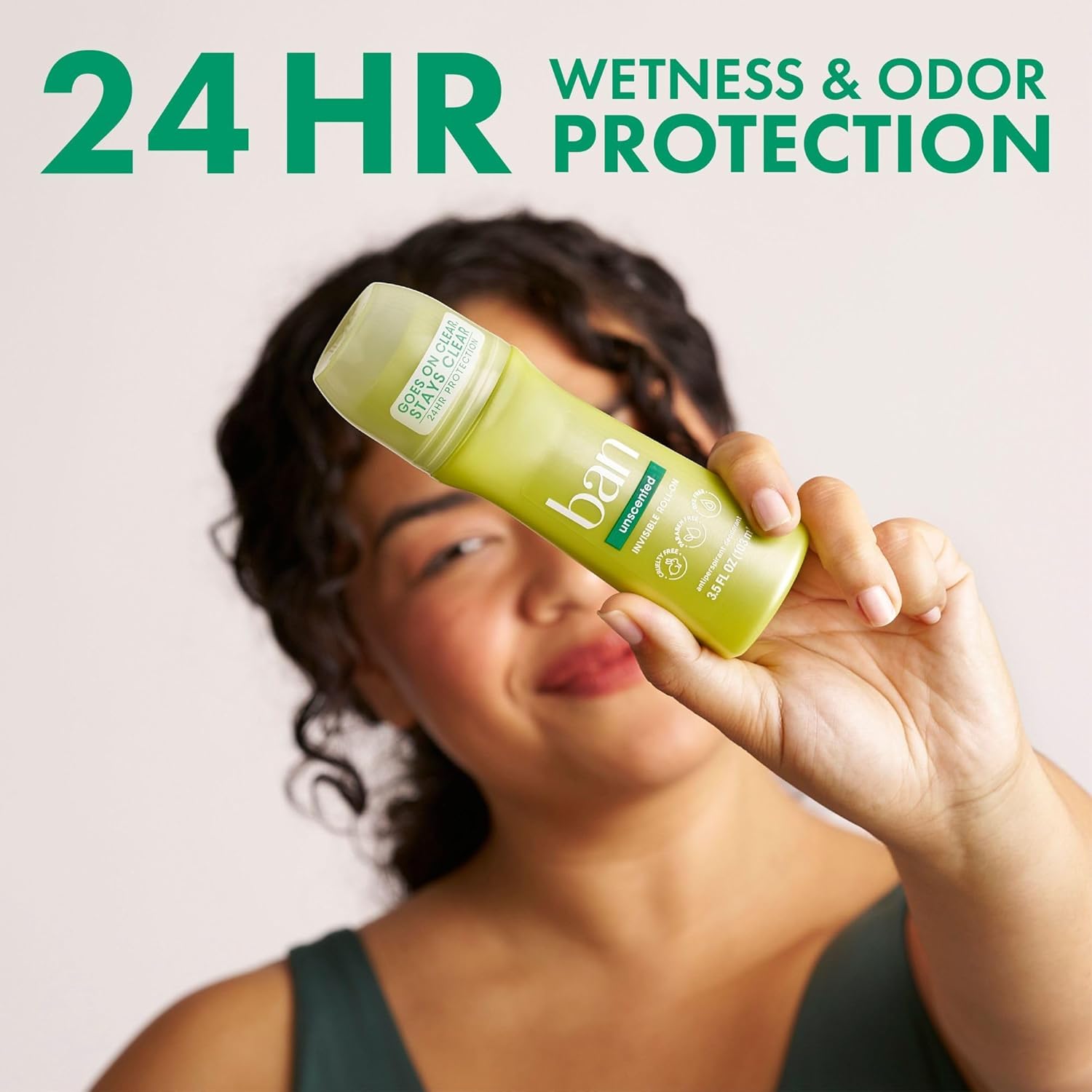 Ban Invisible Roll-on Antiperspirant Deodorant for Women and Men, 24-hour Underarm Odor & Sweat Protection, Unscented, 3.5 Oz, Pack of 2 - Image 4