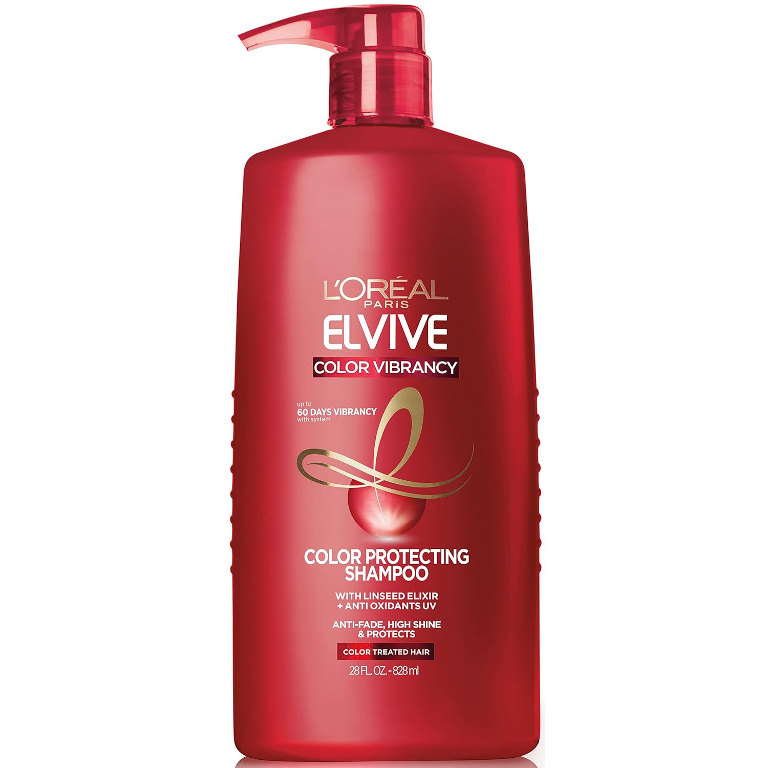 L'Oreal Paris Elvive Color Vibrancy Protecting Shampoo, for Color Treated Hair, Shampoo with Linseed Elixir and Anti-Oxidants, for Anti-Fade, High Shine, and Color Protection, 28 Fl Oz - Image 2