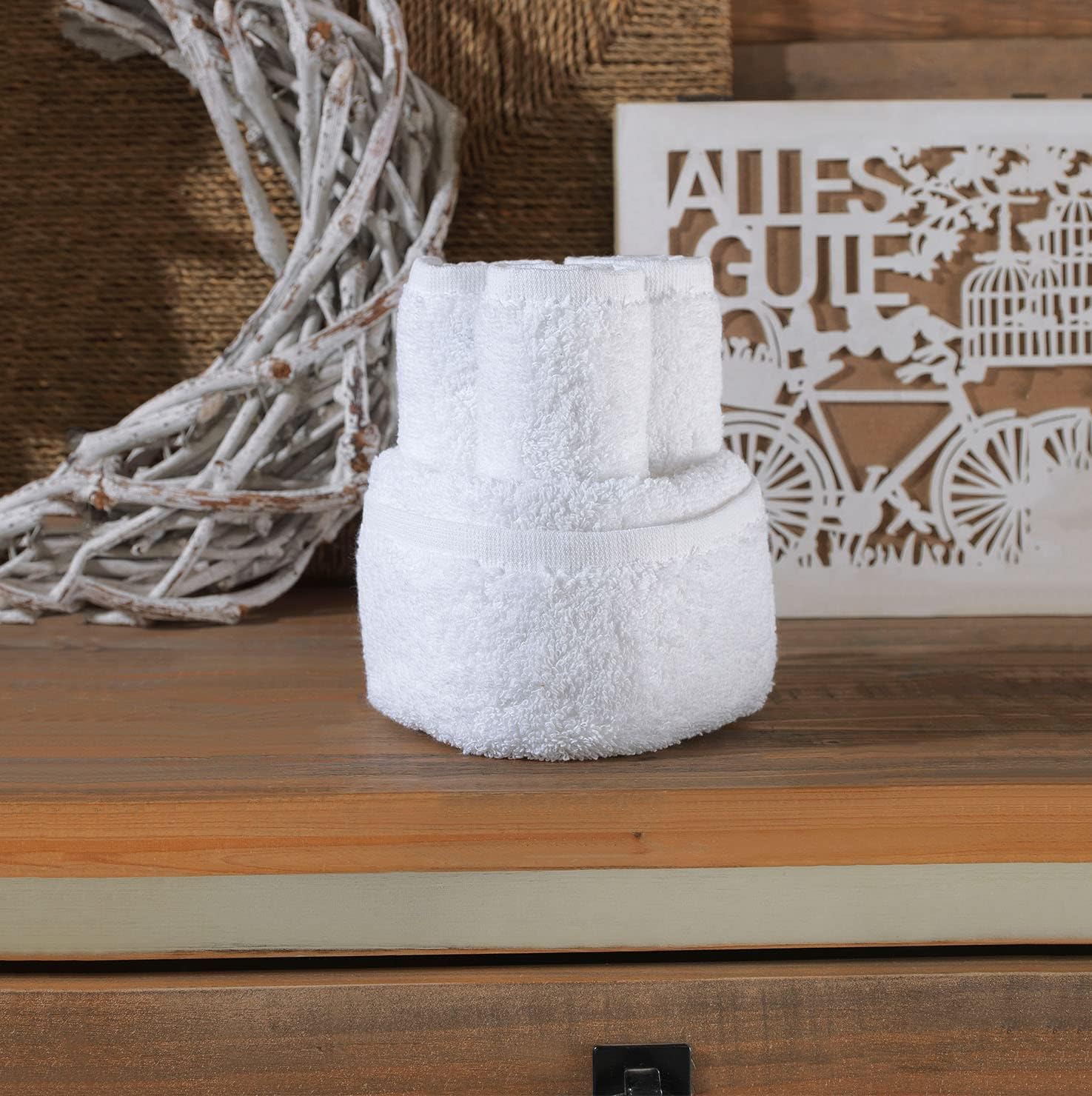 Washcloth Linen Set Premium Original Turkish Cotton, Hotel Quality for Maximum Softness & Absorbency Face Towels for Hand, Kitchen & Cleaning (White Washcloths Set) - Image 3