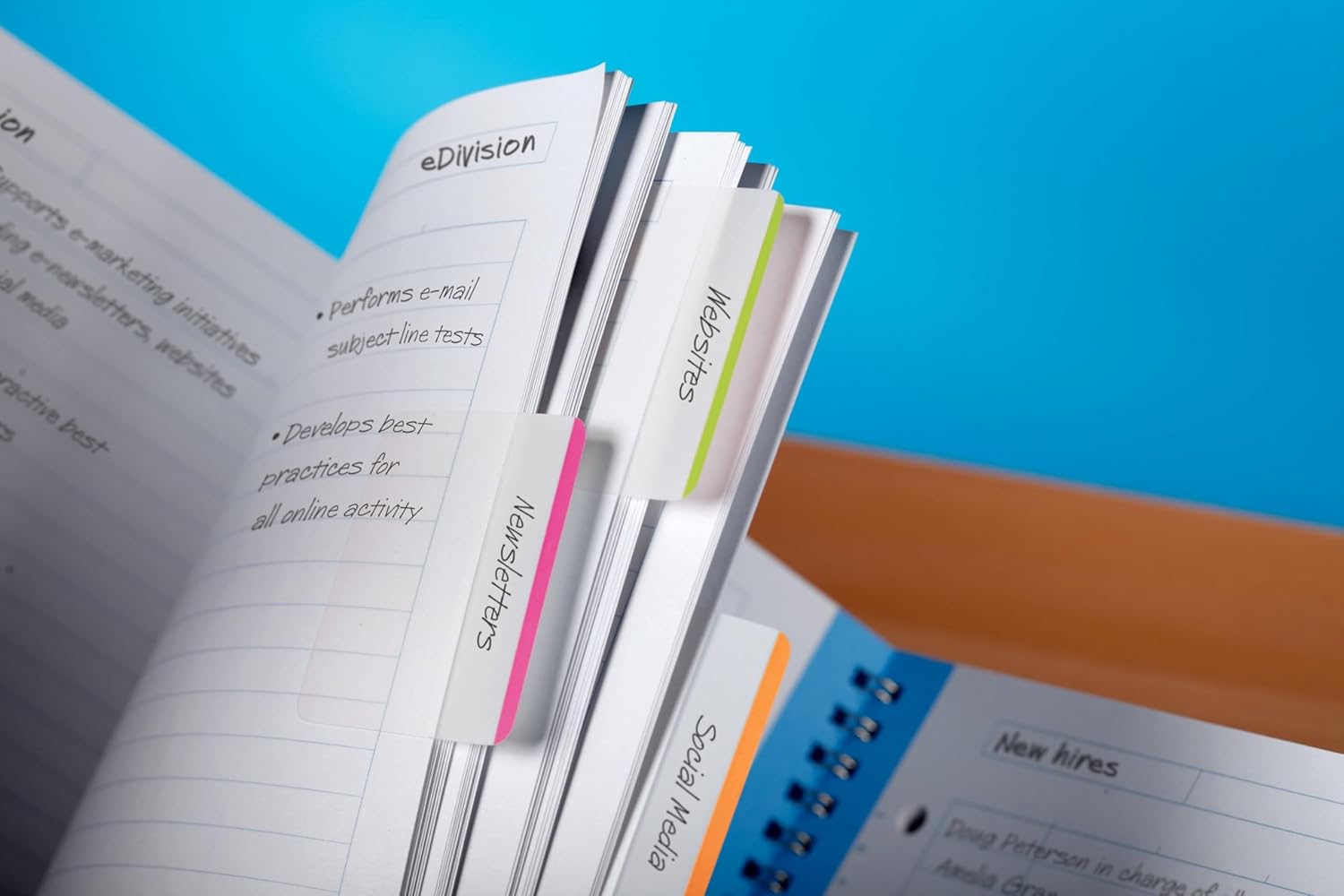 Post-it Tabs, 1 in Solid, Aqua, Yellow, Pink, Red, Green, Orange, 6/Color, 36/Dispenser (686-ALOPRYT) - Image 6