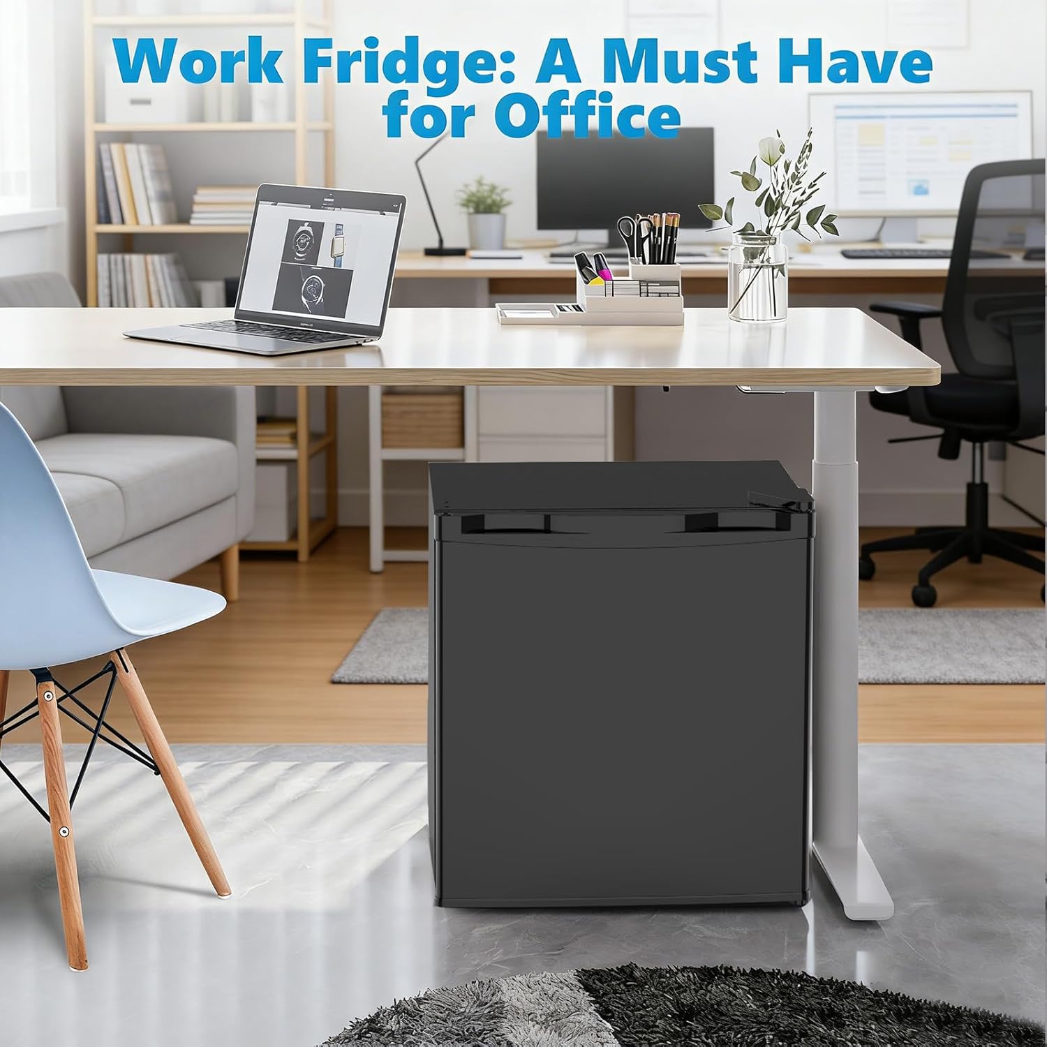 Antarctic Star Mini Fridge with Freezer, Rated 1.6 cu.ft, Small Upright Refrigerator with Removable Shelves, 7 Adjustable Thermostat, Low Noise for Bedroom/Apartment/Office, - Image 7