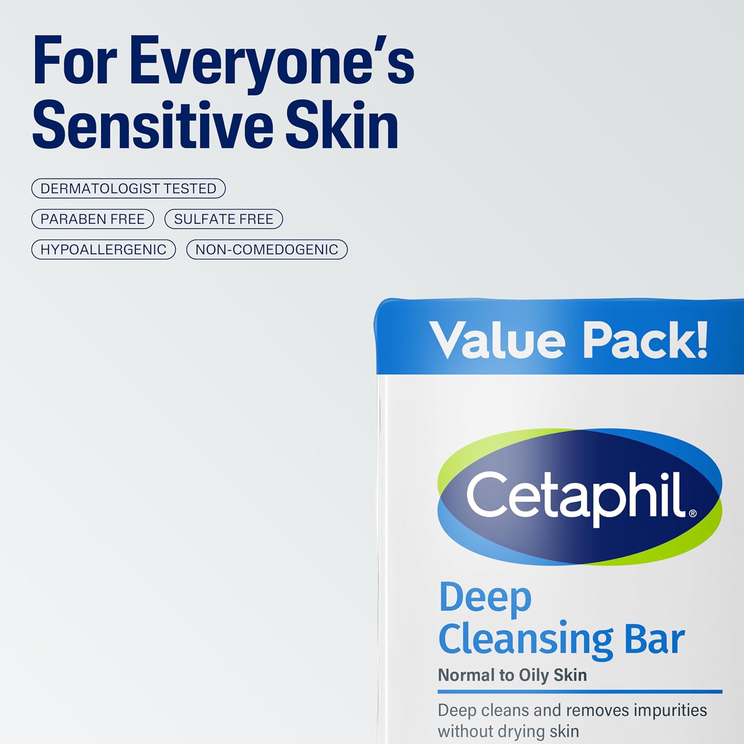 Cetaphil Bar Soap, Deep Cleansing Face and Body Bar, Pack of 3, For Dry to Normal, Sensitive Skin, Soap Free, Hypoallergenic, Paraben Free, Fragrance Free, Removes Makeup, Dirt and Oil - Image 7