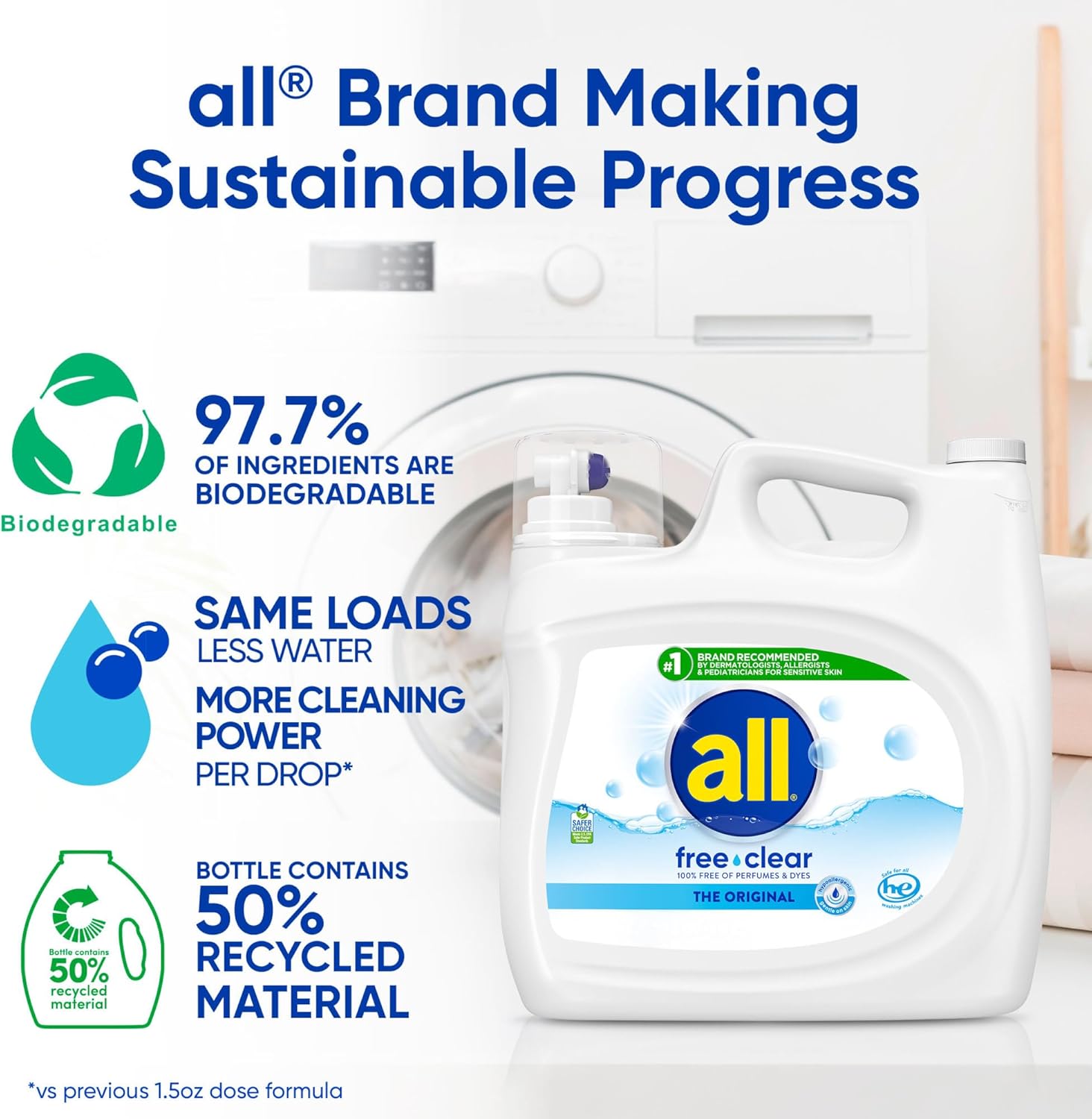 all Liquid Laundry Detergent Free Clear, 118 Ounce, 94 Loads - Image 6